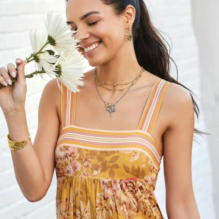 Brighton Everbloom Flutter Necklace Gold-Silver Clearance