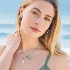 Brighton Everbloom Flutter Pendant Necklace Silver Clearance