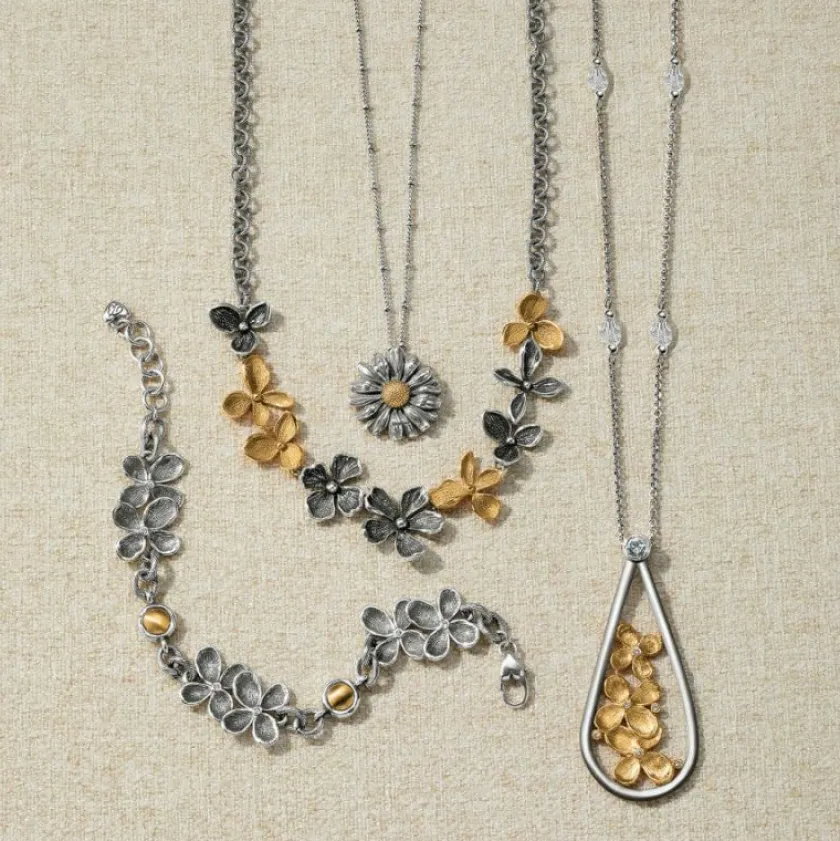 Brighton Everbloom Garland Necklace Silver-Gold Sale