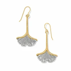 Brighton Everbloom Ginkgo French Wire Earrings Silver-Gold Fashion