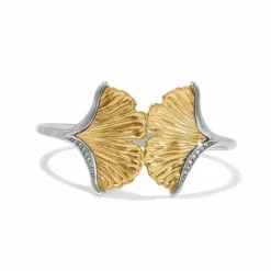 Brighton Everbloom Ginkgo Hinge Bangle Silver-Gold Best