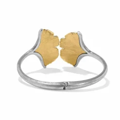 Brighton Everbloom Ginkgo Hinge Bangle Silver-Gold Best