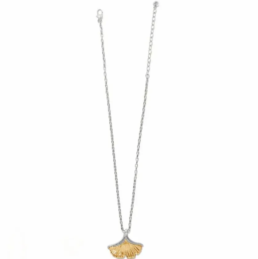 Brighton Everbloom Ginkgo Necklace Silver-Gold Discount
