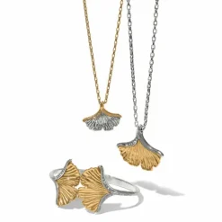 Brighton Everbloom Ginkgo Necklace Silver-Gold Discount