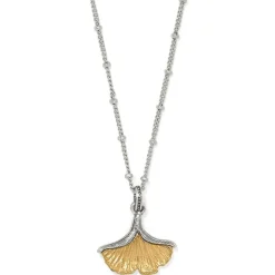 Brighton Everbloom Ginkgo Petite Necklace Silver-Gold Discount