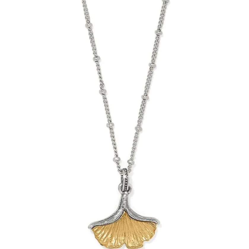 Brighton Everbloom Ginkgo Petite Necklace Silver-Gold Discount