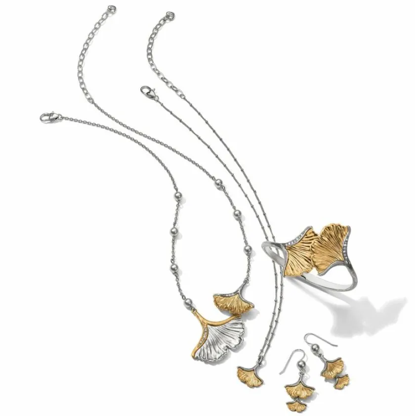 Brighton Everbloom Ginkgo Petite Necklace Silver-Gold Discount