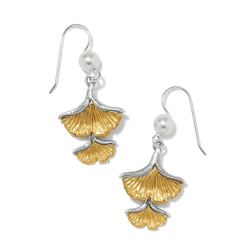 Brighton Everbloom Ginko Pearl French Wire Earrings Silver-Gold Sale