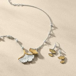 Brighton Everbloom Ginko Pearl French Wire Earrings Silver-Gold Sale
