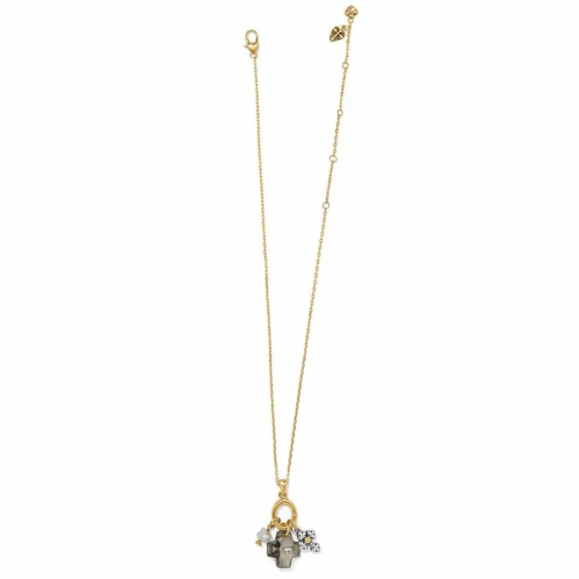 Brighton Everbloom Ginko Pearl Necklace Silver-Gold Clearance