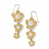 Brighton Everbloom Pearl Drop Earrings Gold-Pearl Sale