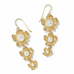 Brighton Everbloom Pearl Drop Earrings Gold-Pearl Sale