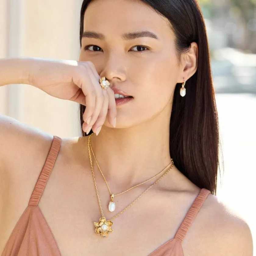 Brighton Everbloom Pearl Drop Necklace New