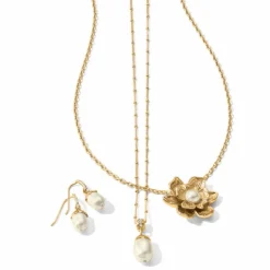 Brighton Everbloom Pearl Flower Necklace Gold-Pearl Best