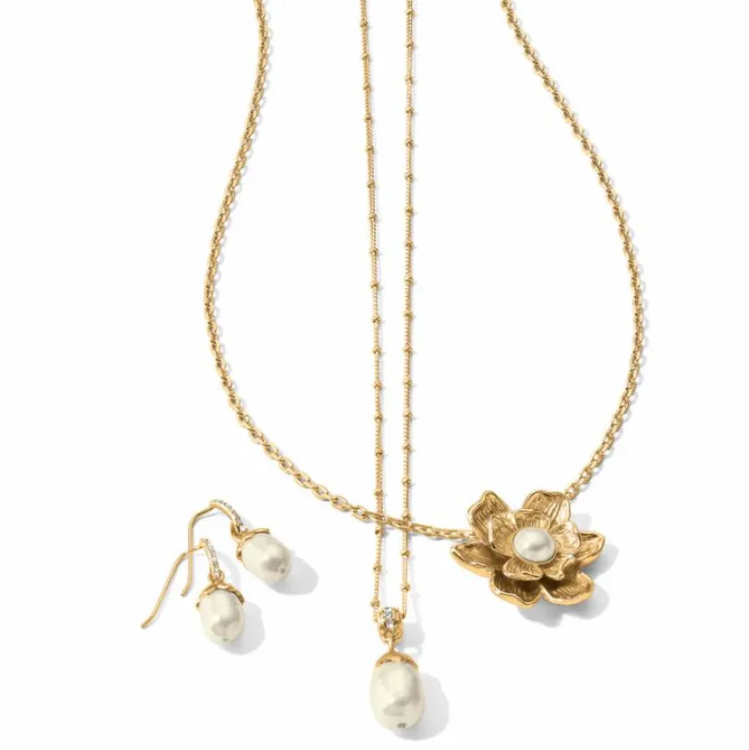 Brighton Everbloom Pearl Flower Necklace Gold-Pearl Best