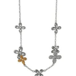 Brighton Everbloom Petals Two Tone Necklace Silver-Gold New