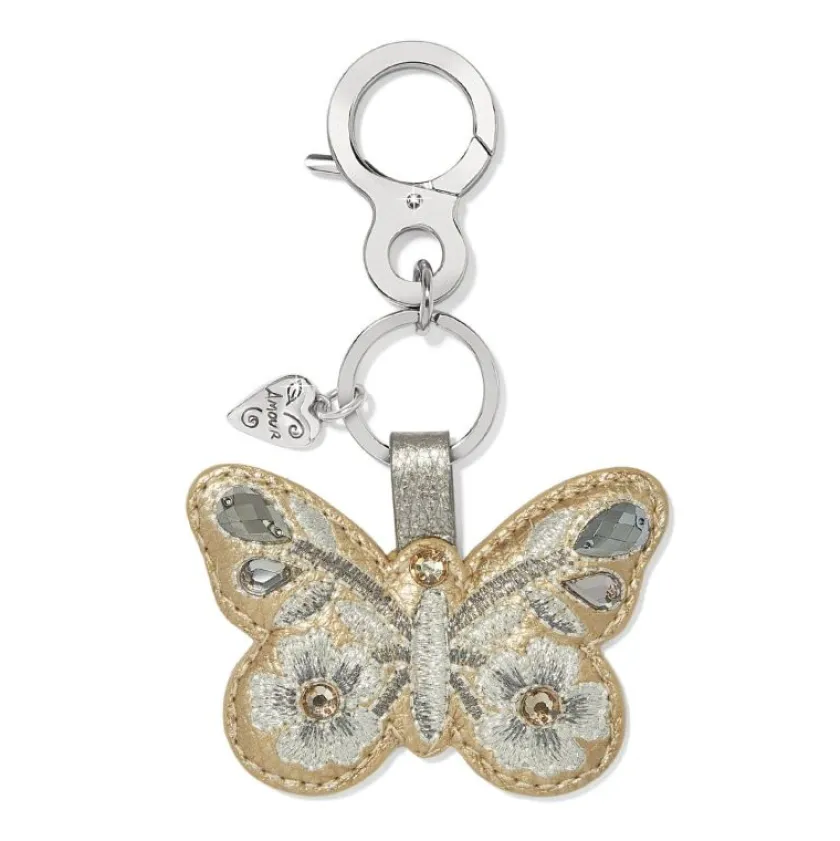 Brighton Everbloom Shimmer Handbag Fob Silver-Gold Clearance