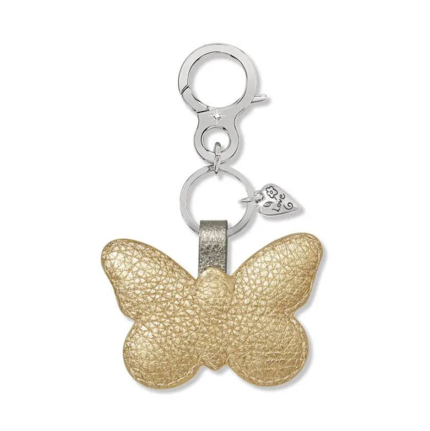 Brighton Everbloom Shimmer Handbag Fob Silver-Gold Clearance