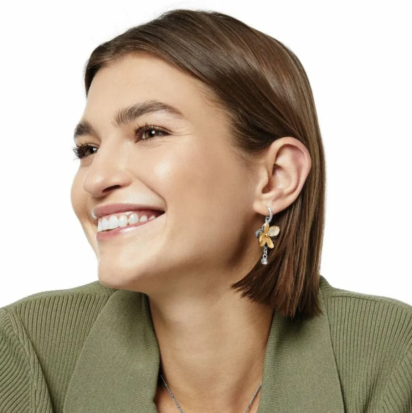 Brighton Everbloom Shine French Wire Earrings Silver-Gold New