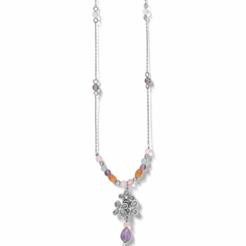 Brighton Everbloom Trellis Drop Necklace Silver-Multi Fashion