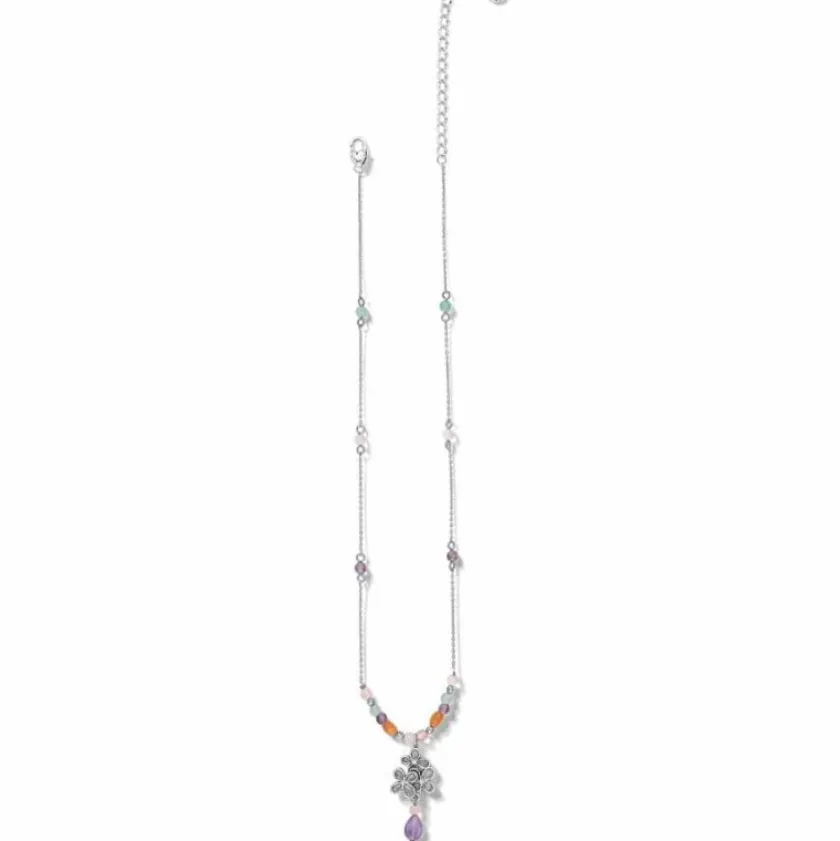 Brighton Everbloom Trellis Drop Necklace Silver-Multi Fashion