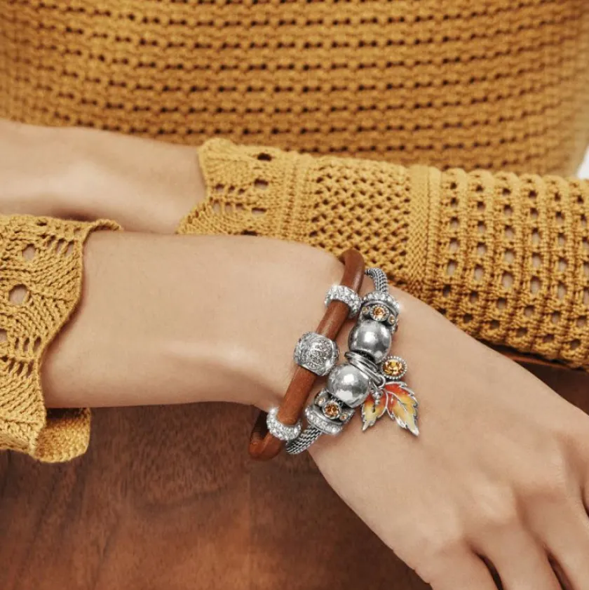 Brighton Fall Leaves Charm Silver-Yellow Online