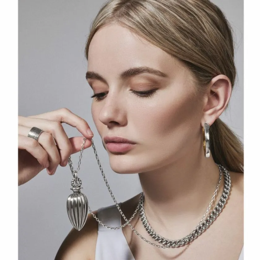 Brighton Ferrara Amphora Long Necklace Silver Best