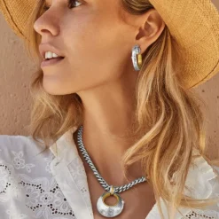 Brighton Ferrara Entrata Large Necklace Silver-Gold Best