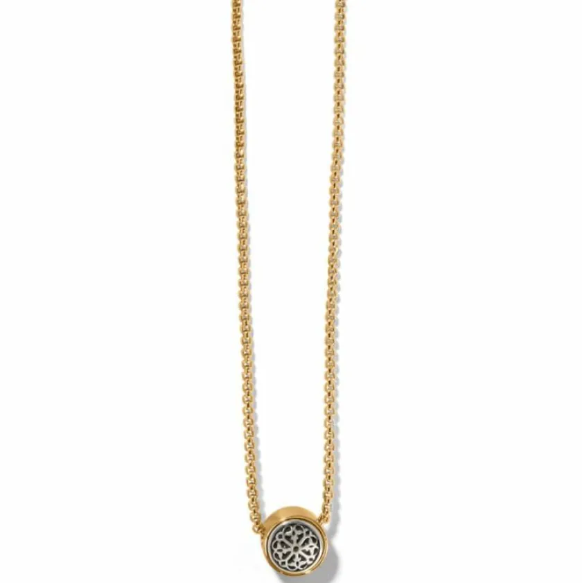 Brighton Ferrara Two Tone Luce Mini Pendant Necklace Silver-Gold Clearance