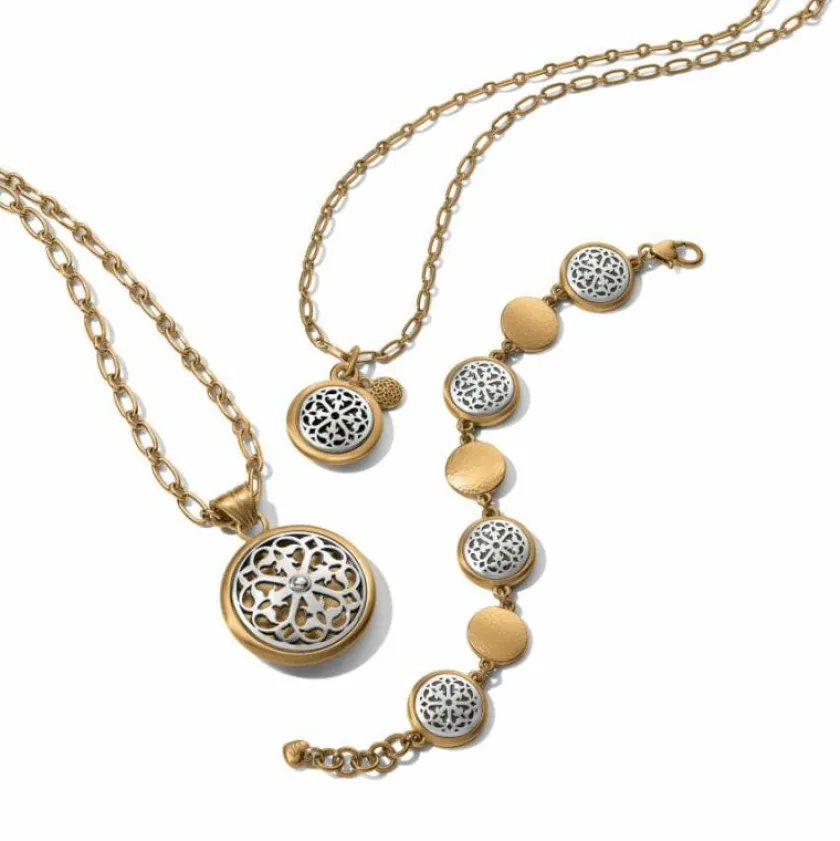 Brighton Ferrara Two Tone Luce Small Pendant Necklace Silver-Gold Outlet