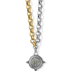 Brighton Ferrara Virtue Winged Heart Statement Necklace Silver-Gold Online
