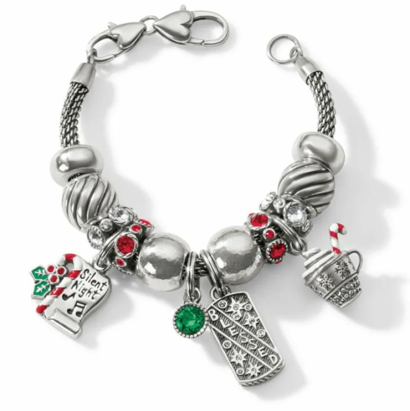 Brighton Festive Mug Charm Silver-Red Hot