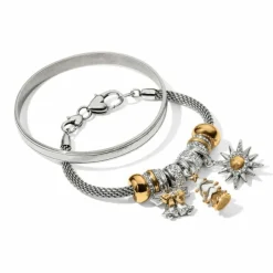 Brighton Flocked Christmas Tree Charm Gold-White Discount