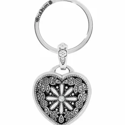 Brighton Floral Heart Key Fob Silver Best