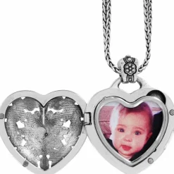Brighton Floral Heart Locket Necklace Silver Online