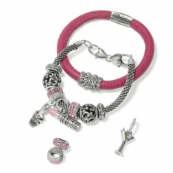 Brighton Flower Petal Shoe Charm Silver-Pink Sale