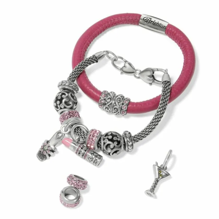 Brighton Flower Petal Shoe Charm Silver-Pink Sale