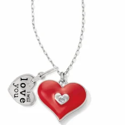 Brighton Forever Be Loved Necklace Silver-Red Clearance