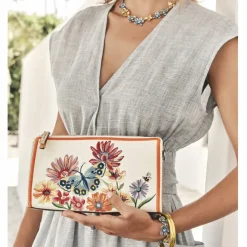 Brighton French Garden Embroidered Pouch Multi Best