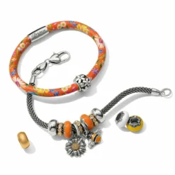Brighton French Garden Flower Woodstock Bracelet Orange Outlet