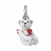 Brighton Frosty Christmas Bear Charm Silver-White Hot