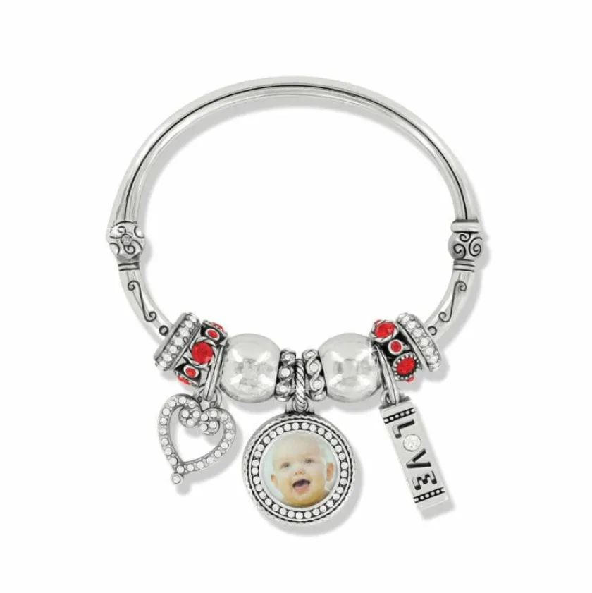 Brighton Full Of Love Charm Bangle Silver-Red Discount