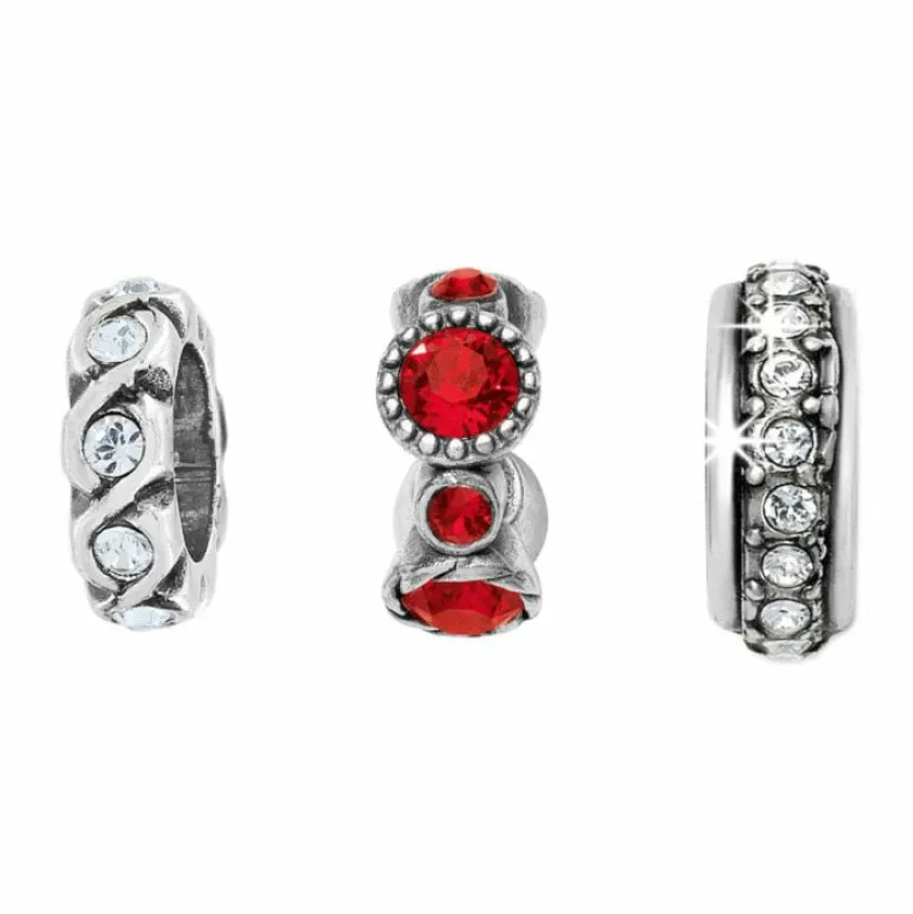 Brighton Full Of Love Charm Bangle Silver-Red Discount