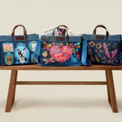 Brighton Fur Family East West Denim Denim Tote Multi Discount