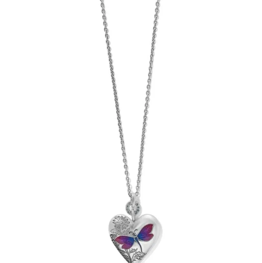 Brighton Garden's Splendour Dragonfly Necklace Silver-Multi New