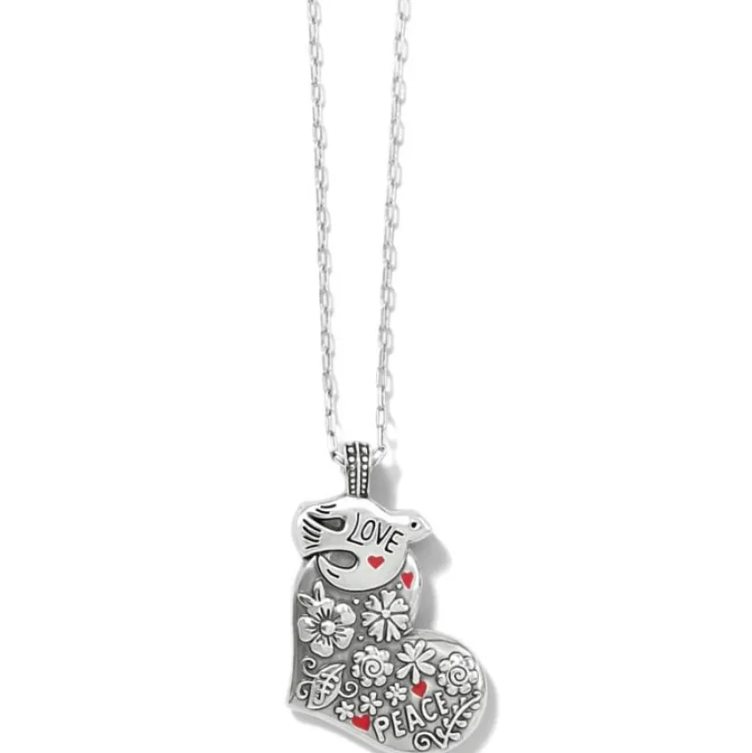 Brighton Give Love Peace Necklace Silver Discount