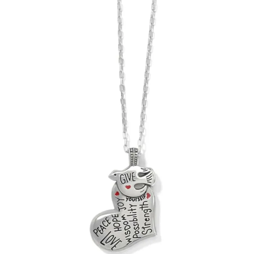 Brighton Give Love Peace Necklace Silver Discount