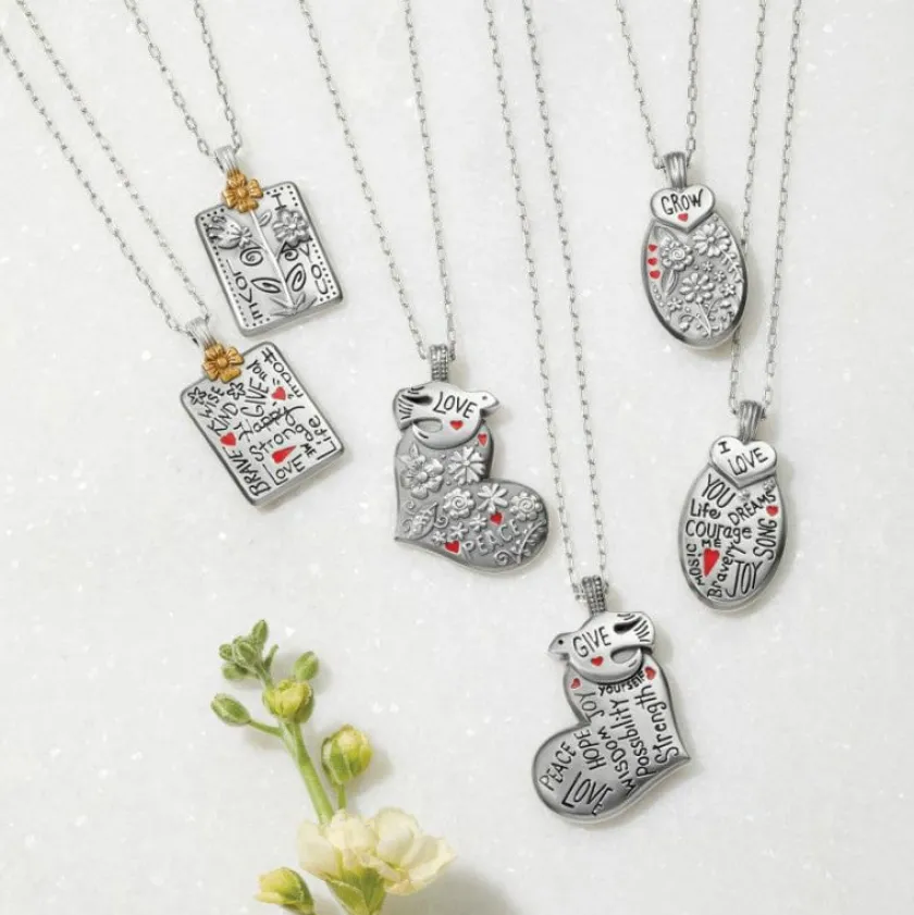 Brighton Give Love Peace Necklace Silver Discount