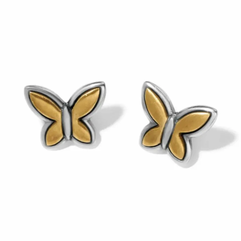 Brighton Goldie Wings Mini Post Earrings Silver-Gold Sale