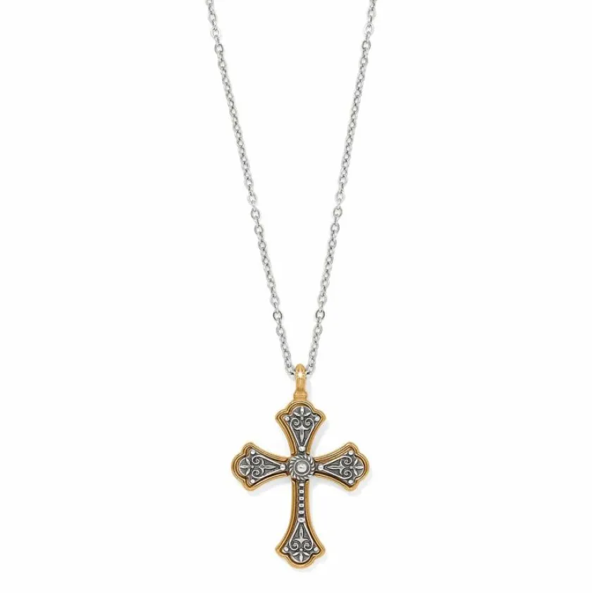 Brighton Good Shephard Cross Necklace Silver-Gold Fashion